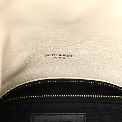 Saint Laurent Boucle Tweed Quilted Small Loulou Puffer Monogram Chain Satchel Crema Soft 6 of 10