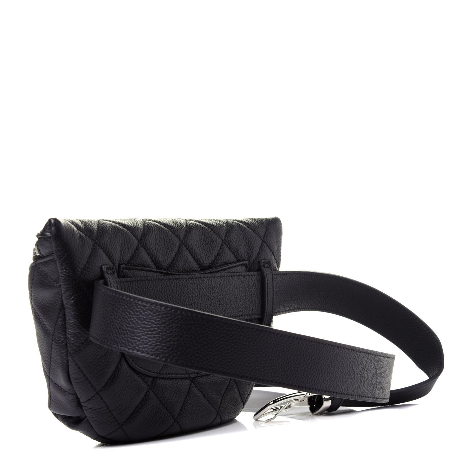 Chanel Grained Calfskin Quilted Waist Belt Bag Black 3 of 12