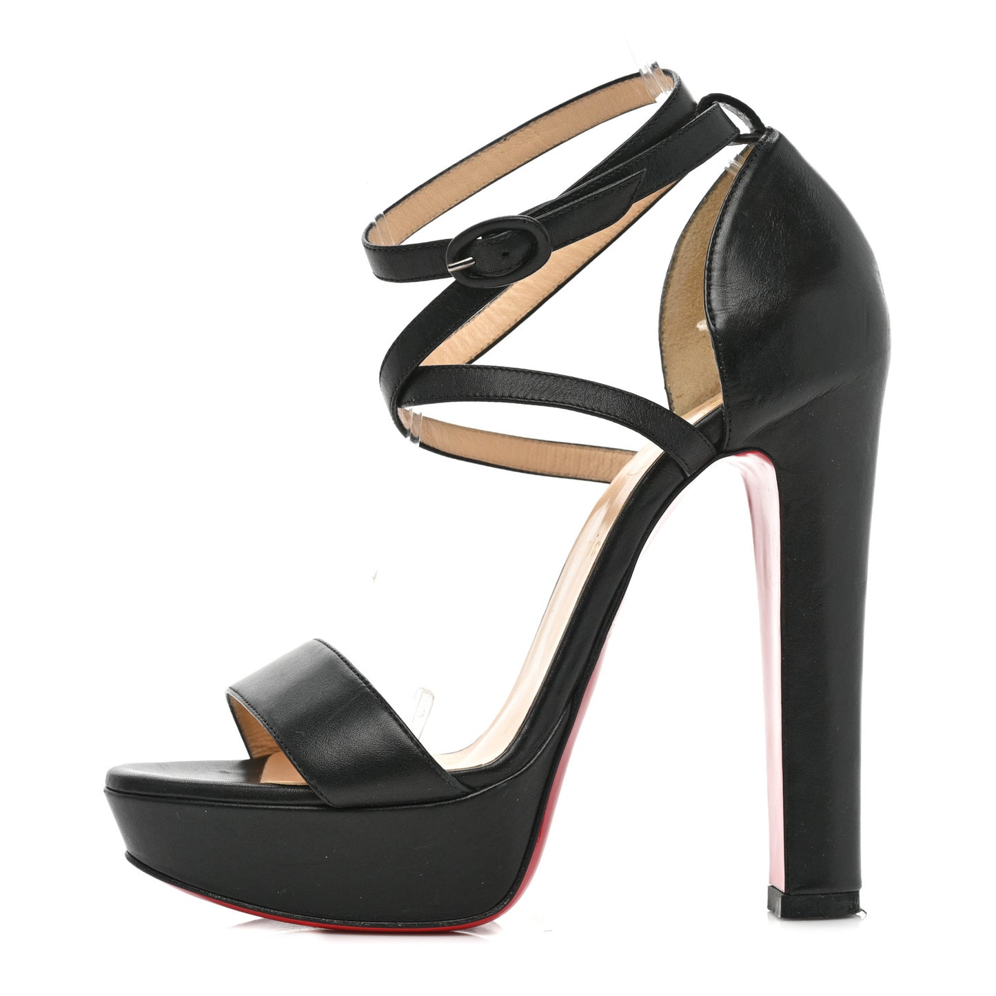 Nappa Loubi Bee Alta 130 Sandals 36 Black