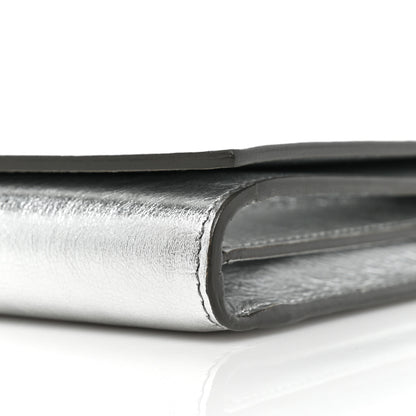 Saint Laurent Metallic Crinkled Calfskin Belle de Jour Chain Clutch Silver 8 of 9