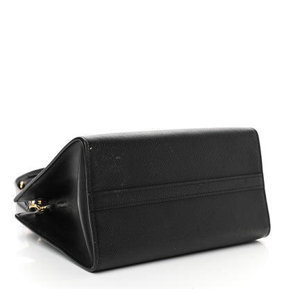 Prada Saffiano Cuir Calfskin Small Monochrome Top Handle Tote Black 4 of 11