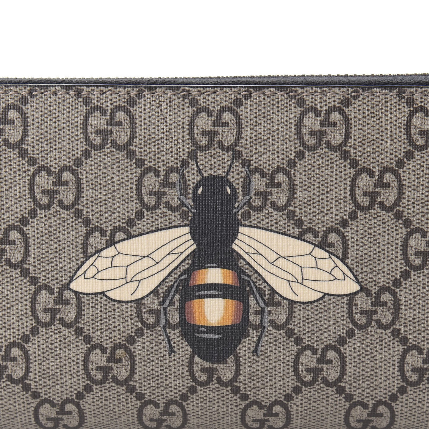 GG Supreme Monogram Bee Zip Around Wallet