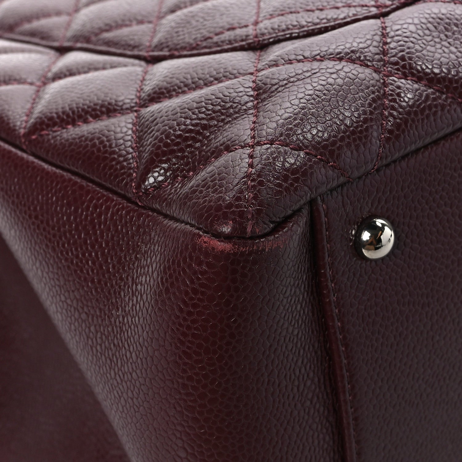 Chanel Caviar Quilted XL Grand Shopping Tote GST Dark Burgundy 11 of 15