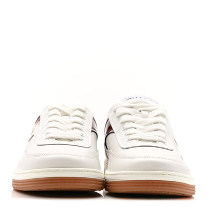 Chanel Calfskin Patent Womens CC Sneakers 36 White Burgundy Beige 3 of 11