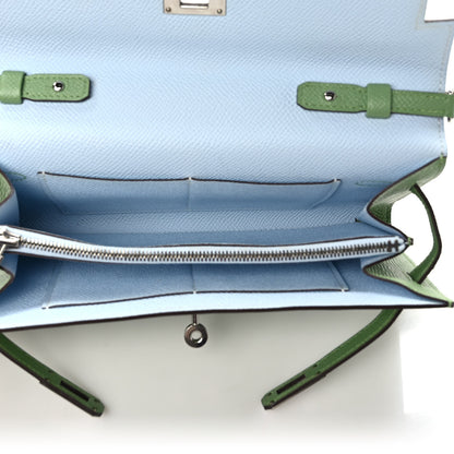 Hermes Epsom Kelly Wallet To Go Vert Criquet Blue Brume 5 of 8