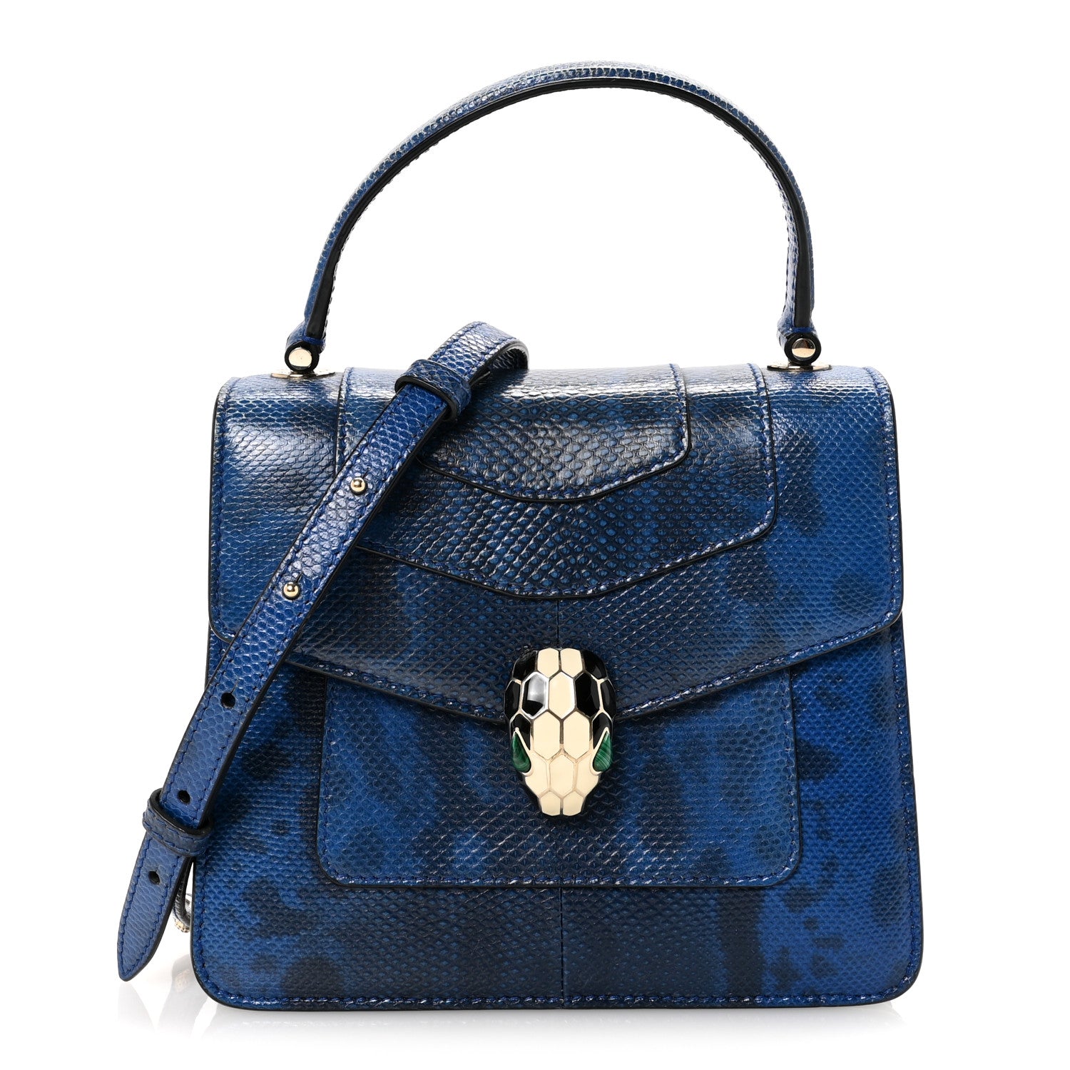 Bulgari Shiny Karung Serpenti Forever Top Handle Dark Blue 1 of 9