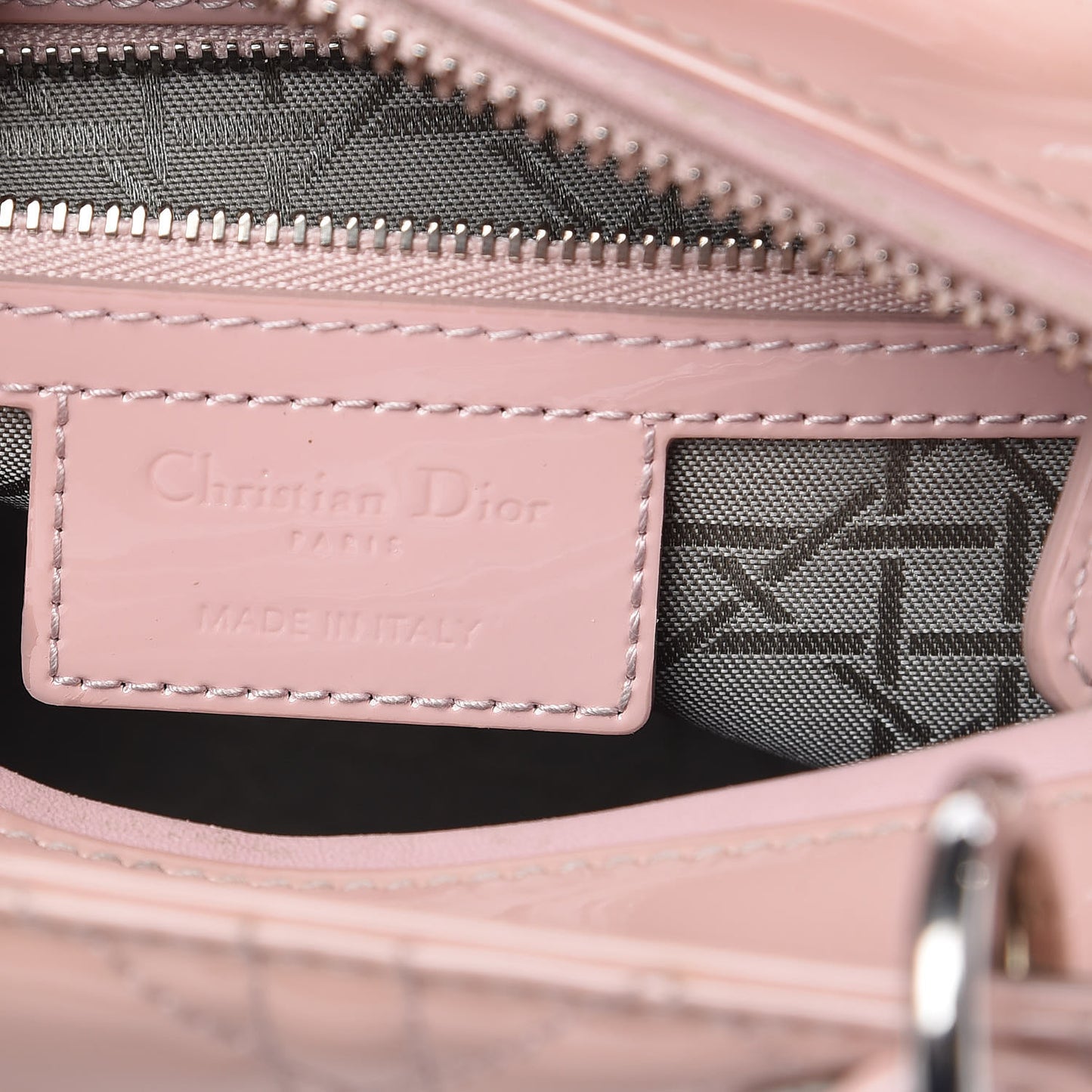 Patent Cannage Medium Lady Dior Rose Clair