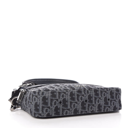 Christian Dior HOMME Oblique Jacquard Safari Messenger Navy Blue 4 of 8
