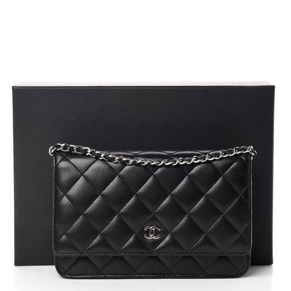 Chanel Lambskin Quilted Wallet On Chain WOC Black 11 of 11