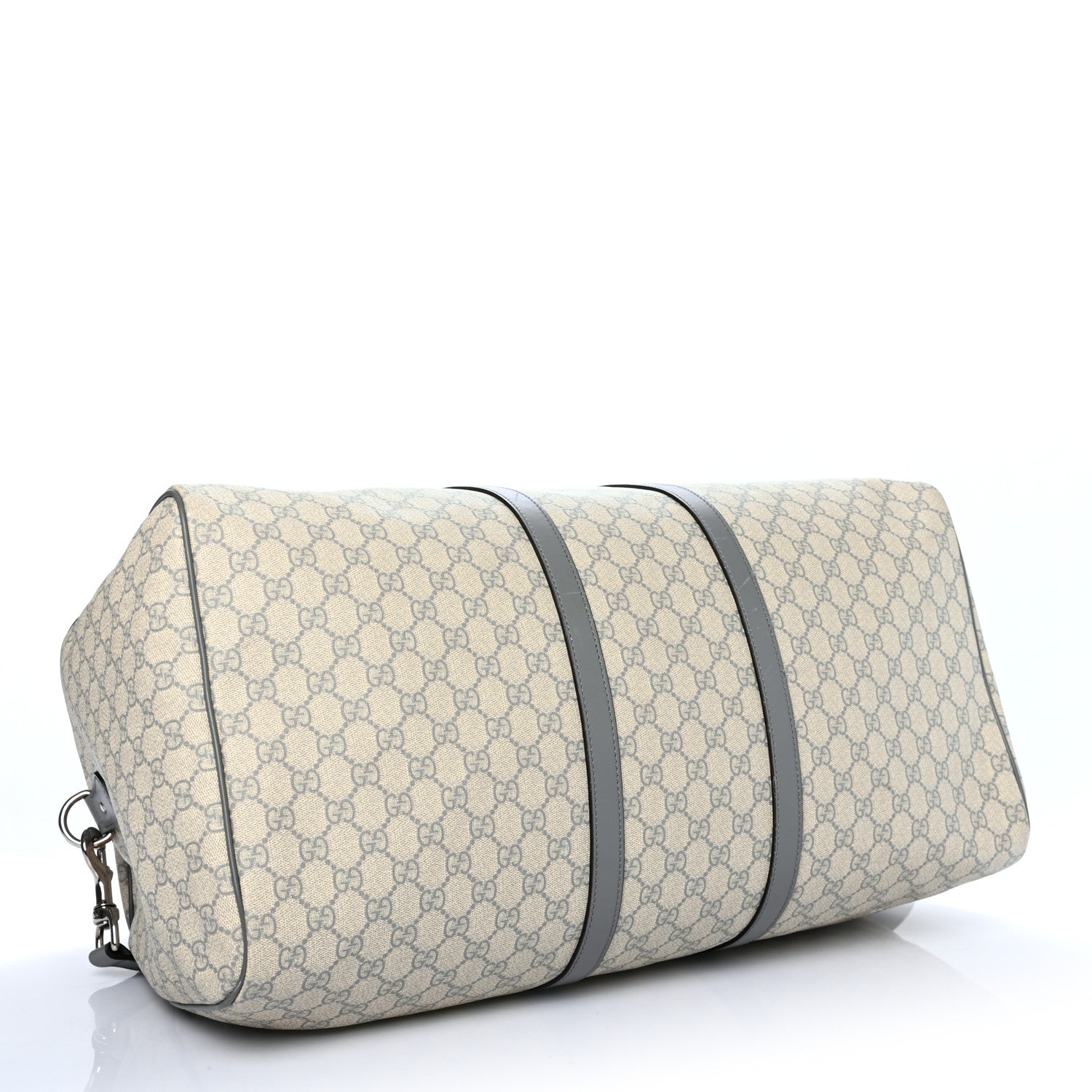 Gucci GG Plus Monogram Large Carry On Duffle Bag Ecru Grigio 3 of 14
