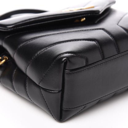 Saint Laurent Calfskin Y Quilted Monogram Toy Loulou Crossbody Bag Black 7 of 9