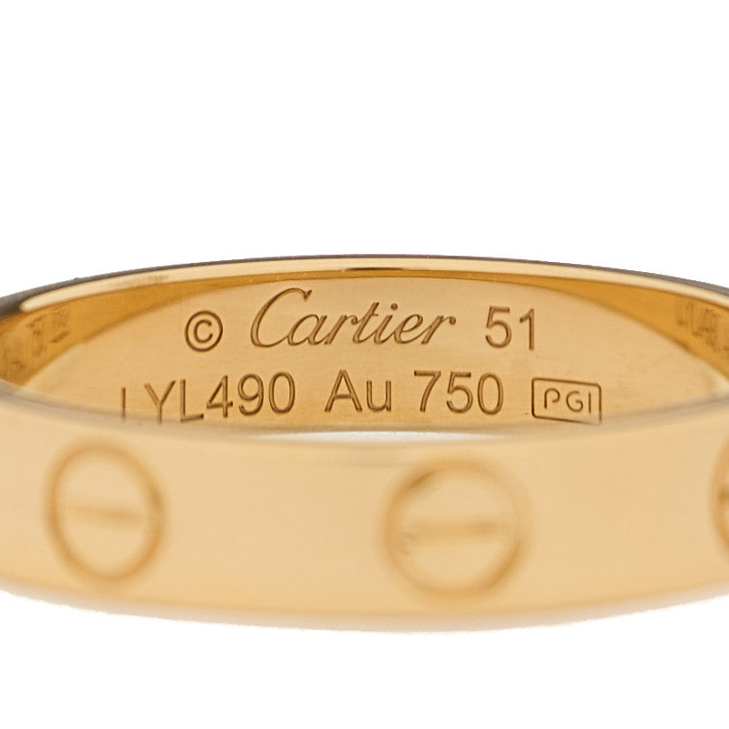 18K Yellow Gold 3.5mm LOVE Wedding Band Ring 51 5.75