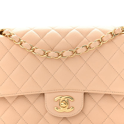 Chanel Caviar Quilted Medium Double Flap Beige 8 of 11