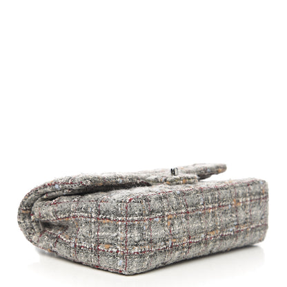Chanel Tweed Quilted Medium Double Flap Grey Multicolor 3 of 10
