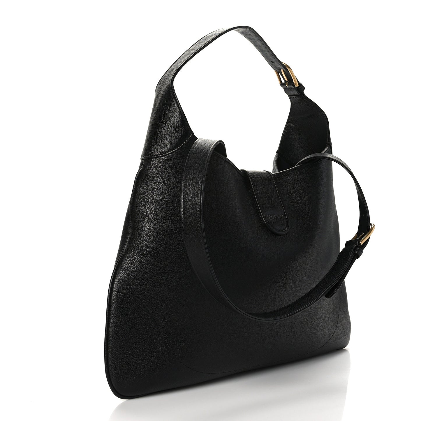 Goatskin Large Aphrodite Shoulder Bag Black