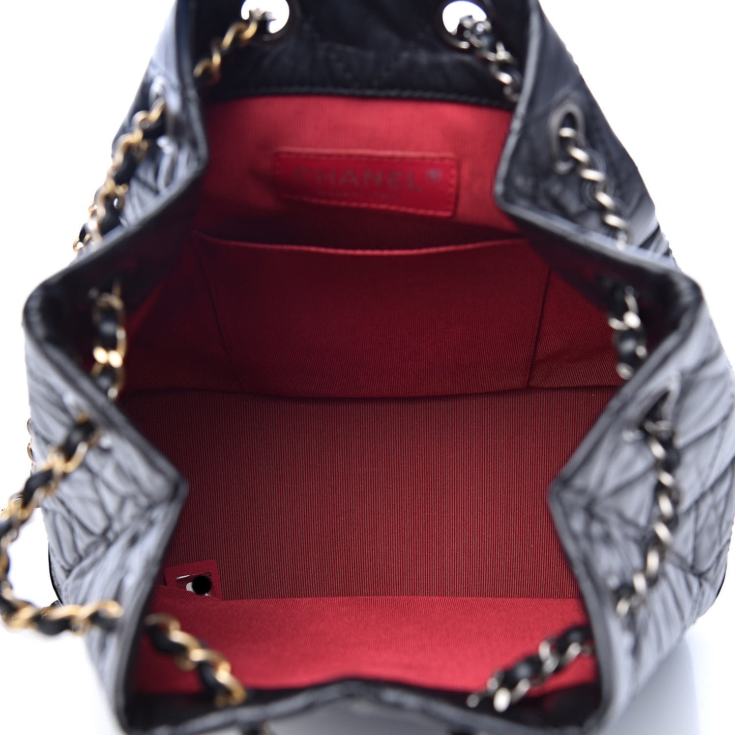 Aged Calfskin Quilted Small Gabrielle Backpack Black