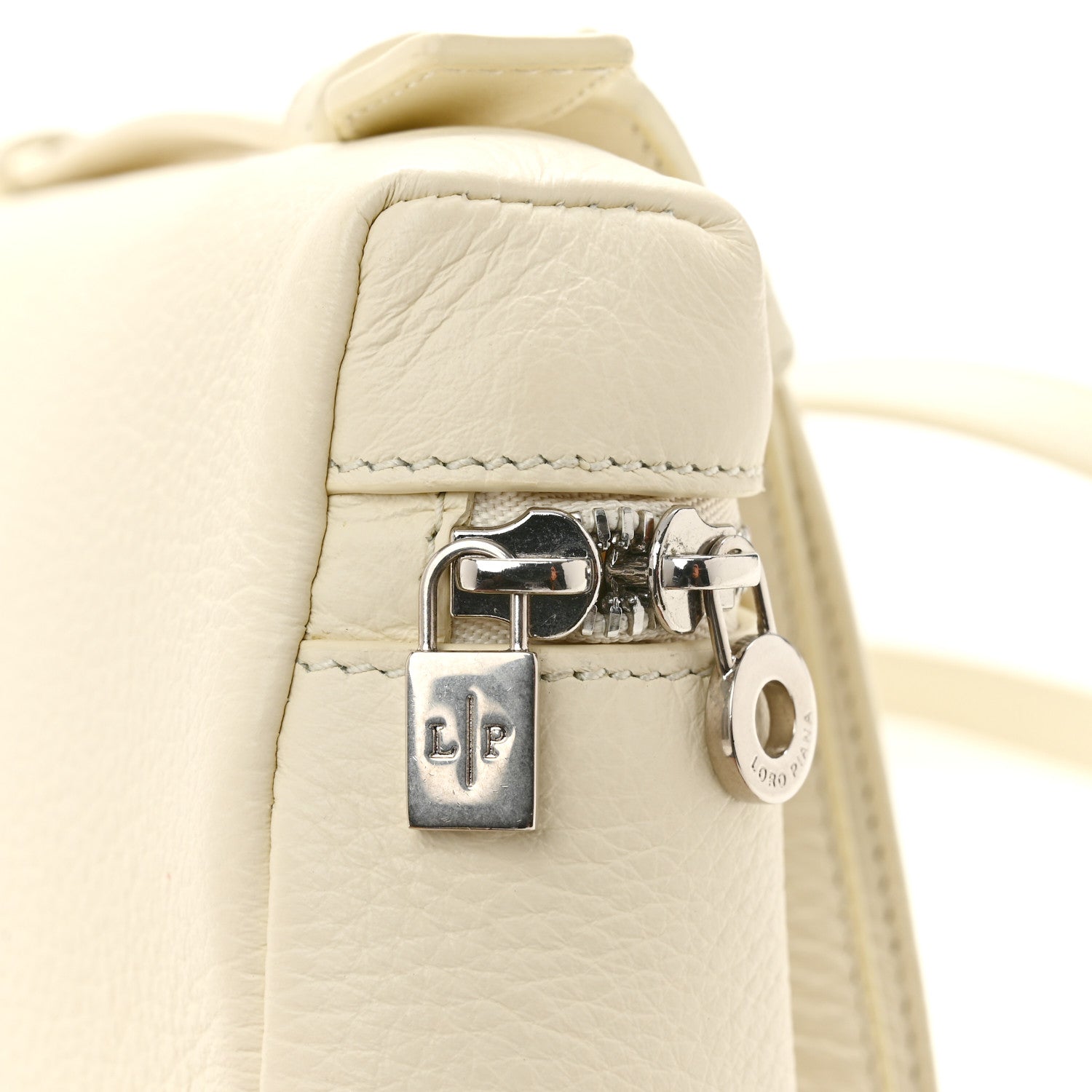 Loro Piana Grained Calfskin L19 Extra Pocket Pouch Whisper White 11 of 11