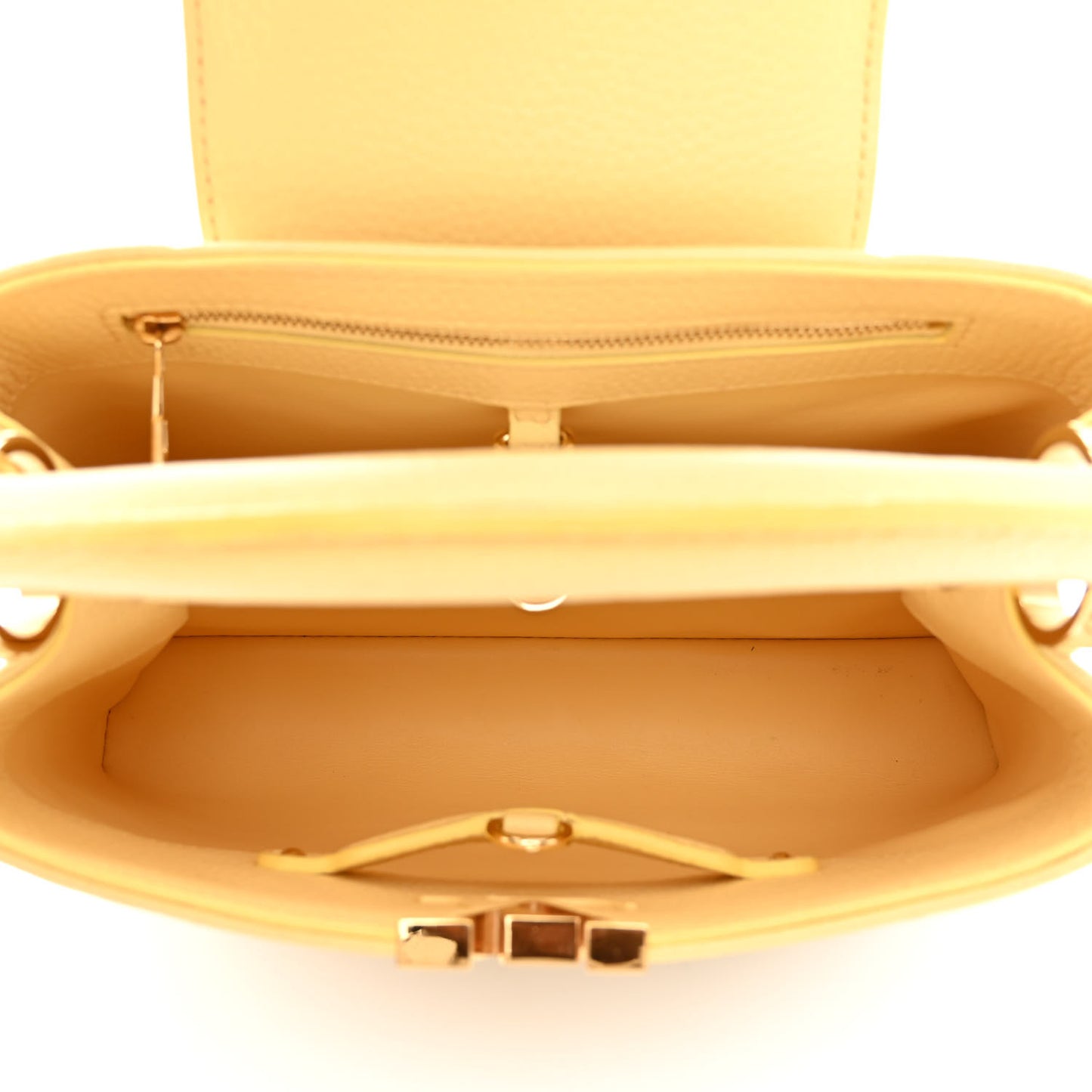 Canvas Taurillon Capucines BB Plume Yellow