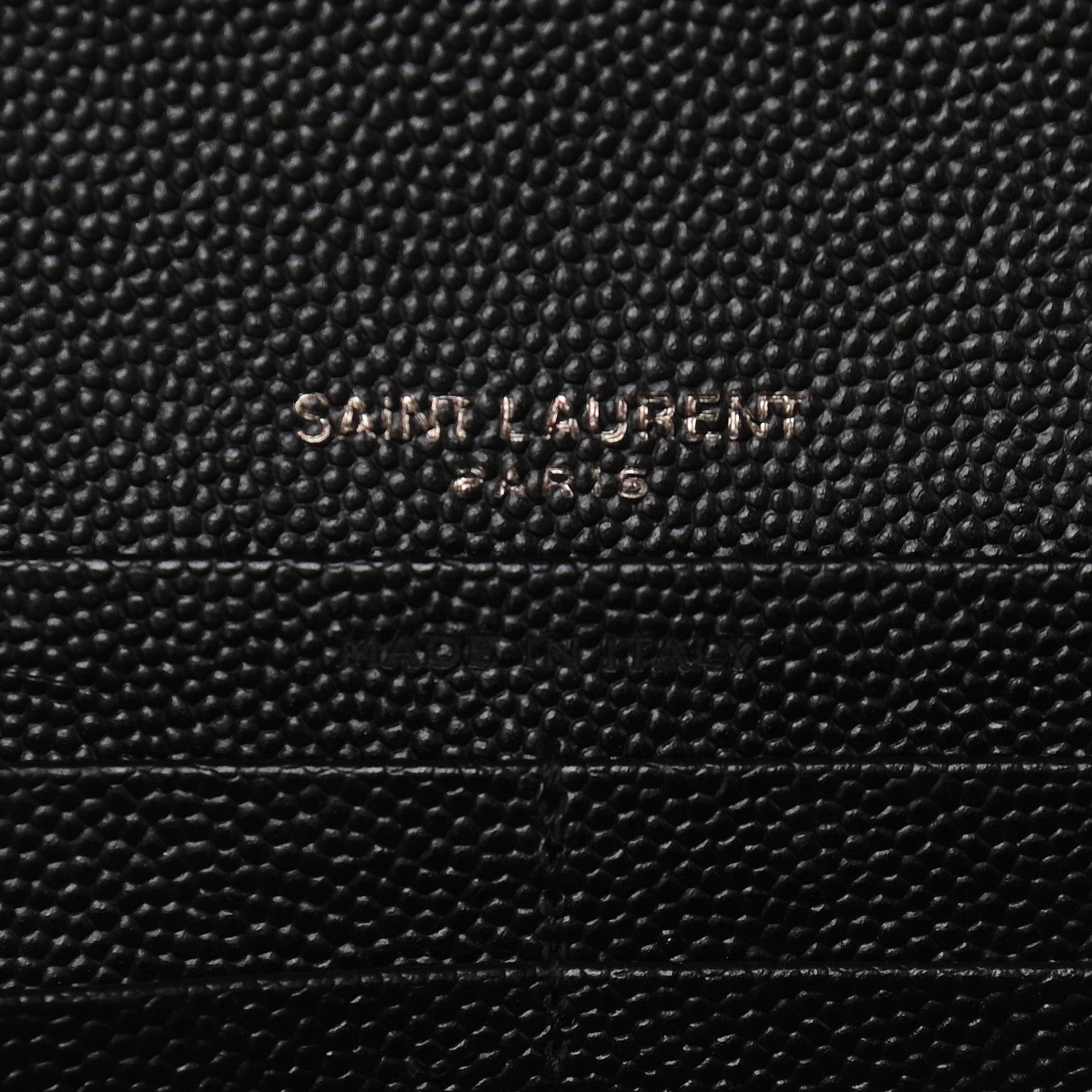 Saint Laurent Grain De Poudre Matelasse Chevron Monogram Chain Wallet Black 8 of 8