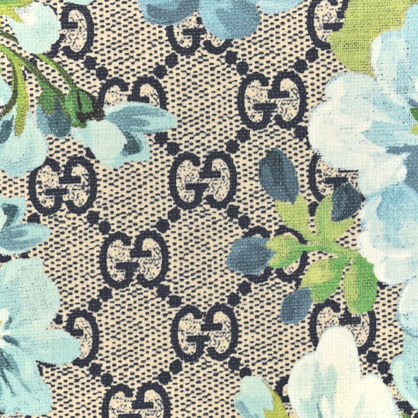 GG Supreme Monogram Blooms Chain Wallet Blue