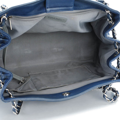 Chanel Calfskin Coco Bengal Open Accordion Tote Blue 5 of 10