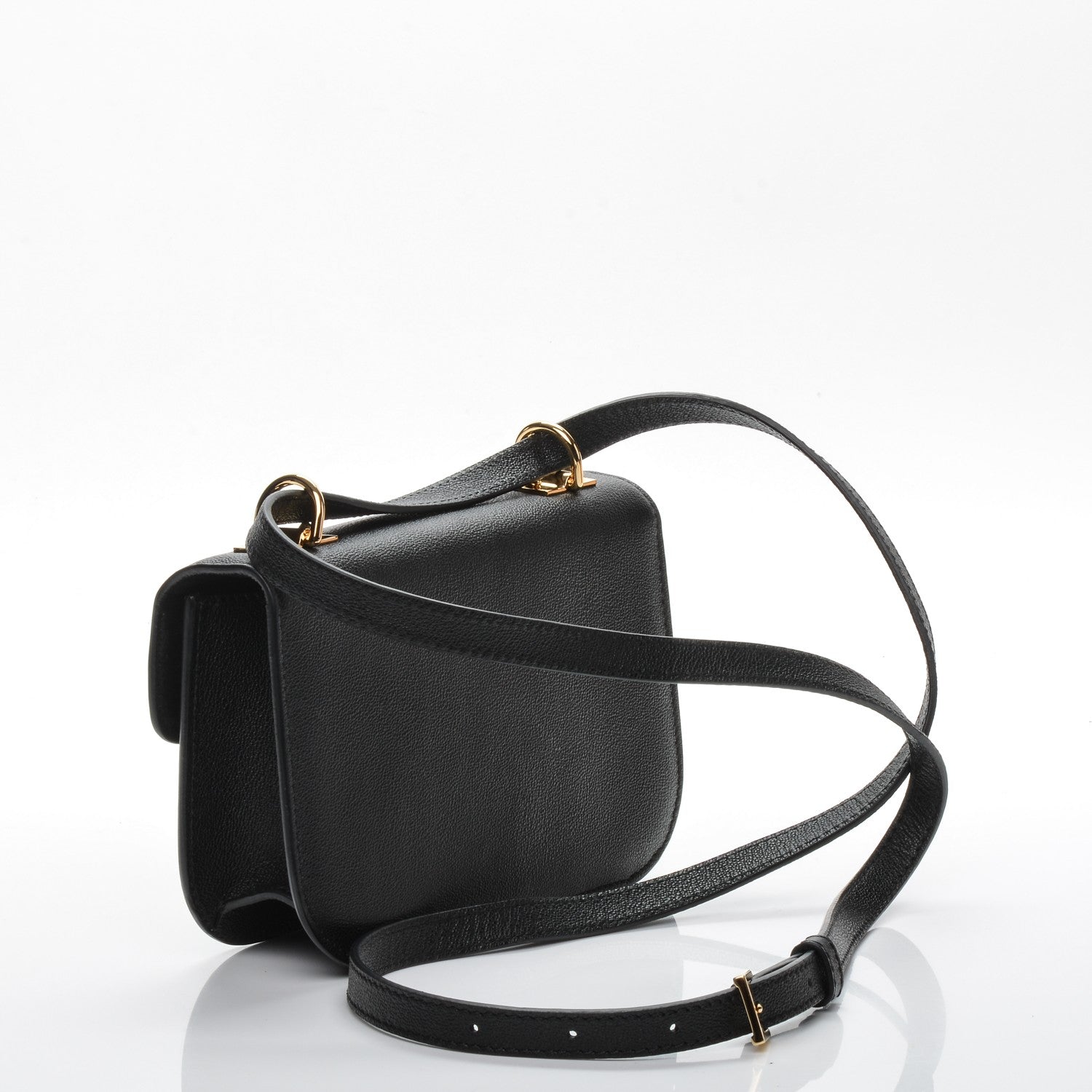 Alexander McQueen Grained Calfskin Small Insignia Flap Black 3 of 7