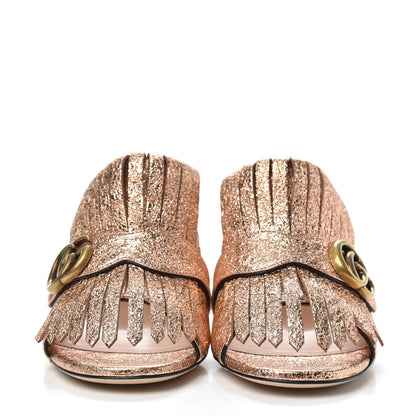 Gucci Galassia GG Marmont Fringe 75mm Slide Sandals 40.5 Salmone 2 of 8