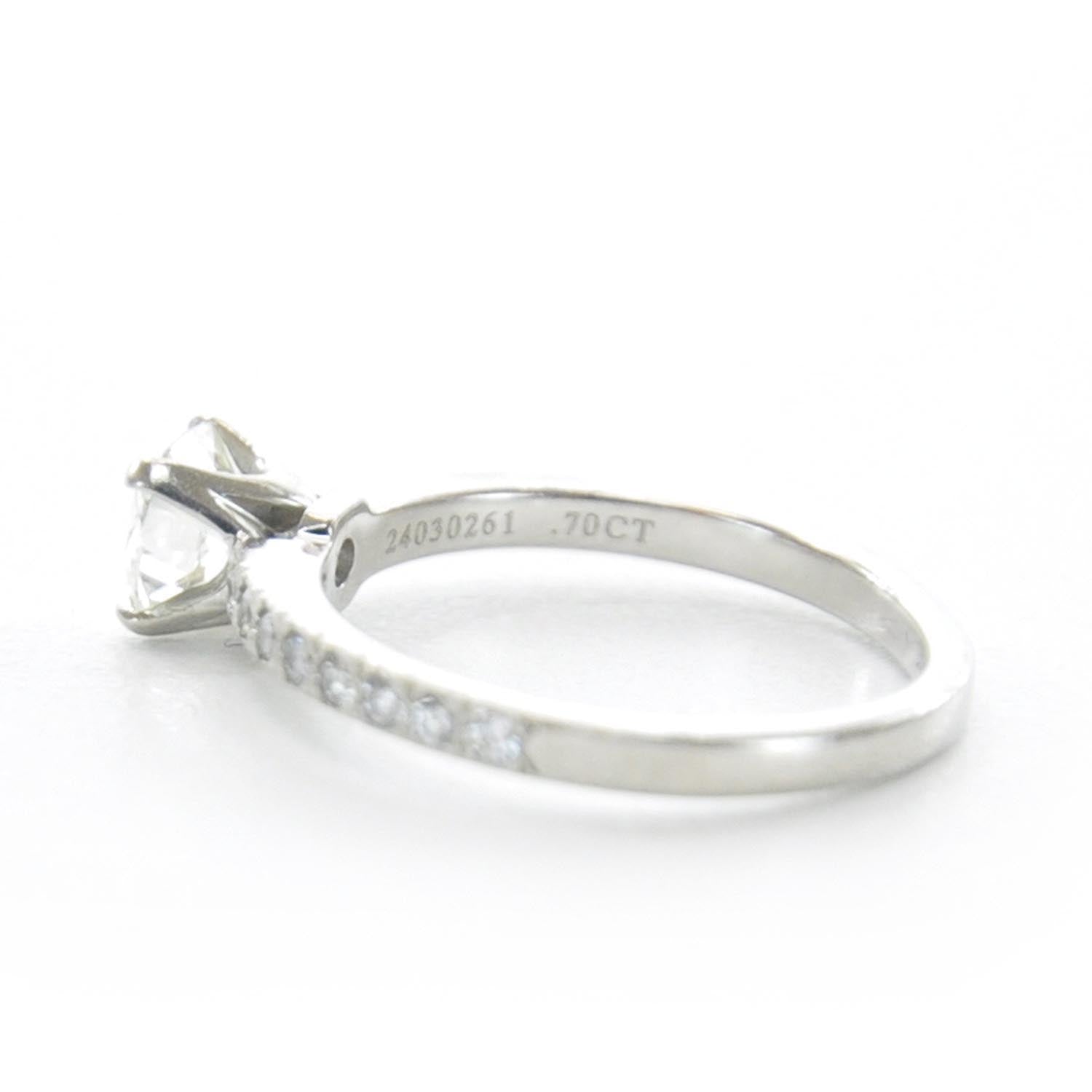 Tiffany Platinum .70 Carat Diamond Engagement Ring 5.5 6 of 9