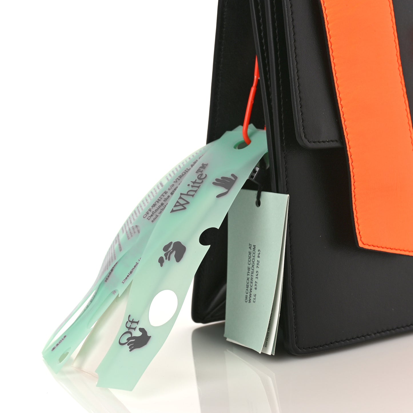 Calfskin Jitney 1.4 Bag Black Orange