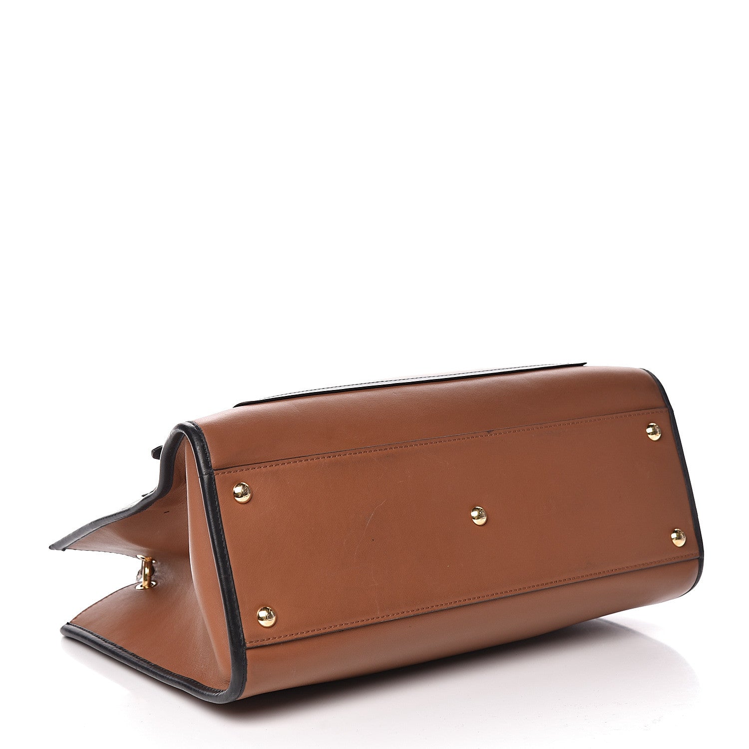 Fendi Vitello Century Opaco F is Fendi Bi-Color Regular Runaway Satchel Corteccia Black 5 of 22
