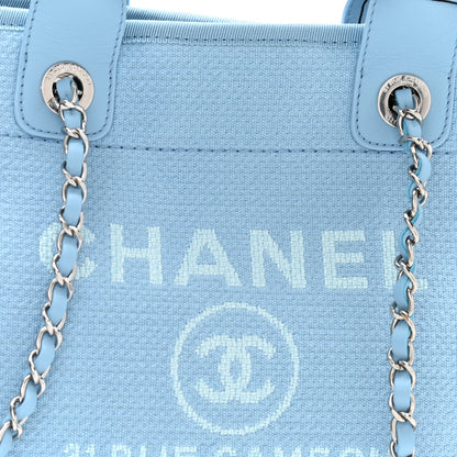 Chanel Mixed Fibers Small Deauville Tote Light Blue 9 of 13