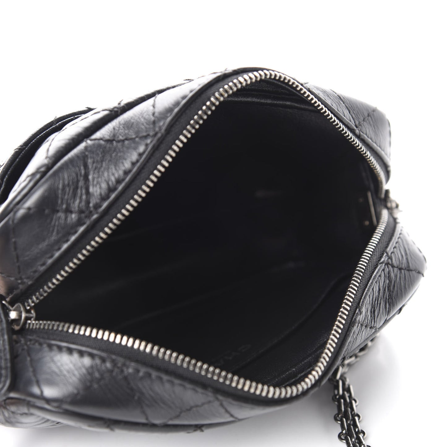 Aged Calfskin Quilted Mini Reissue Camera Case Black