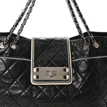 Chanel Lambskin Quilted Large East West Tote Black 8 of 10