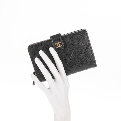 Chanel Caviar Quilted Zipped Pocket Wallet Black 2 of 7