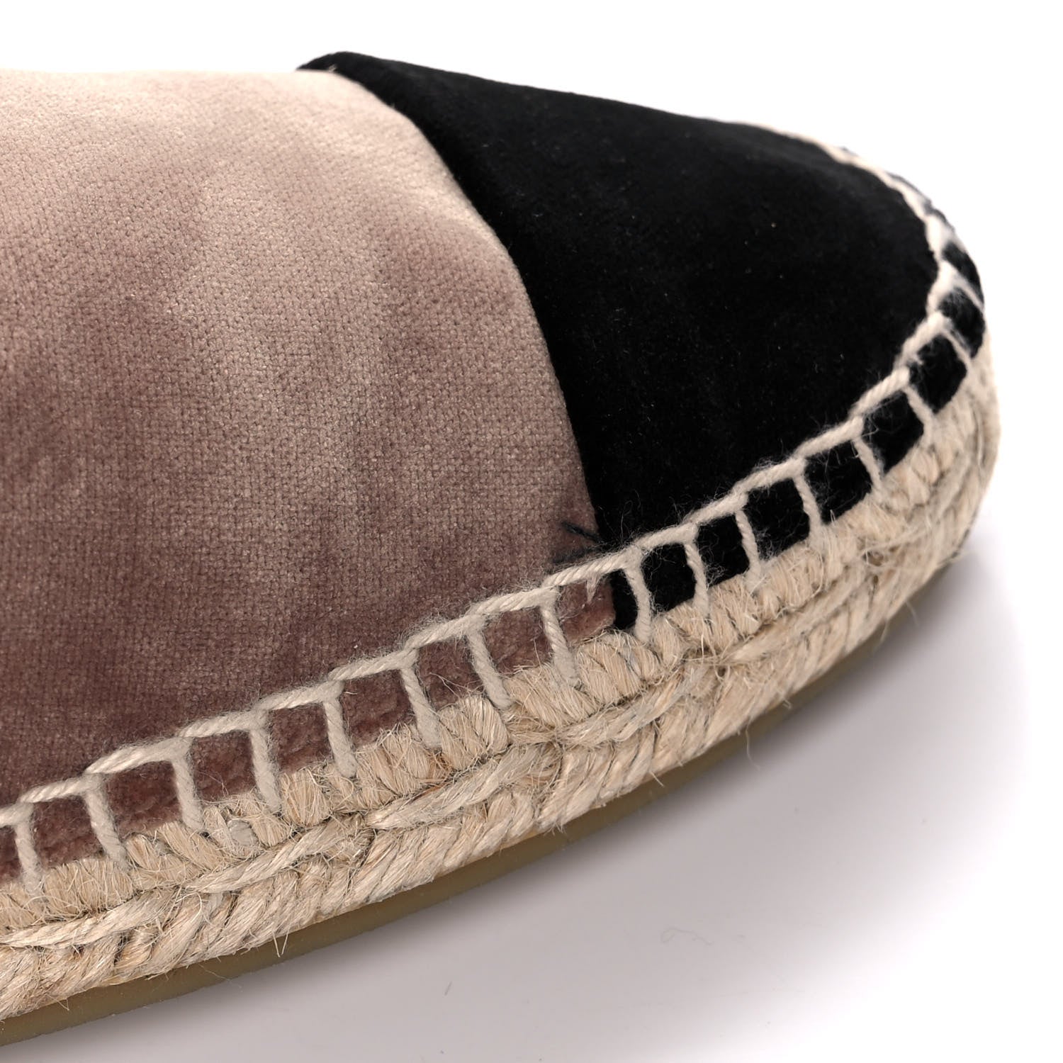 Chanel Velvet Logo Espadrilles 40 Beige Black 11 of 13