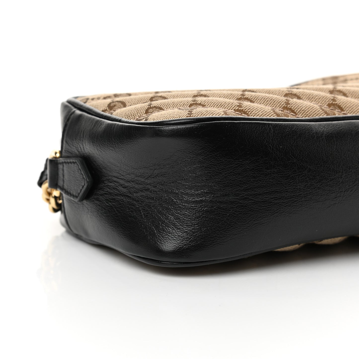 Monogram Matelasse Diagonal Small GG Marmont Chain Shoulder Bag Beige Black