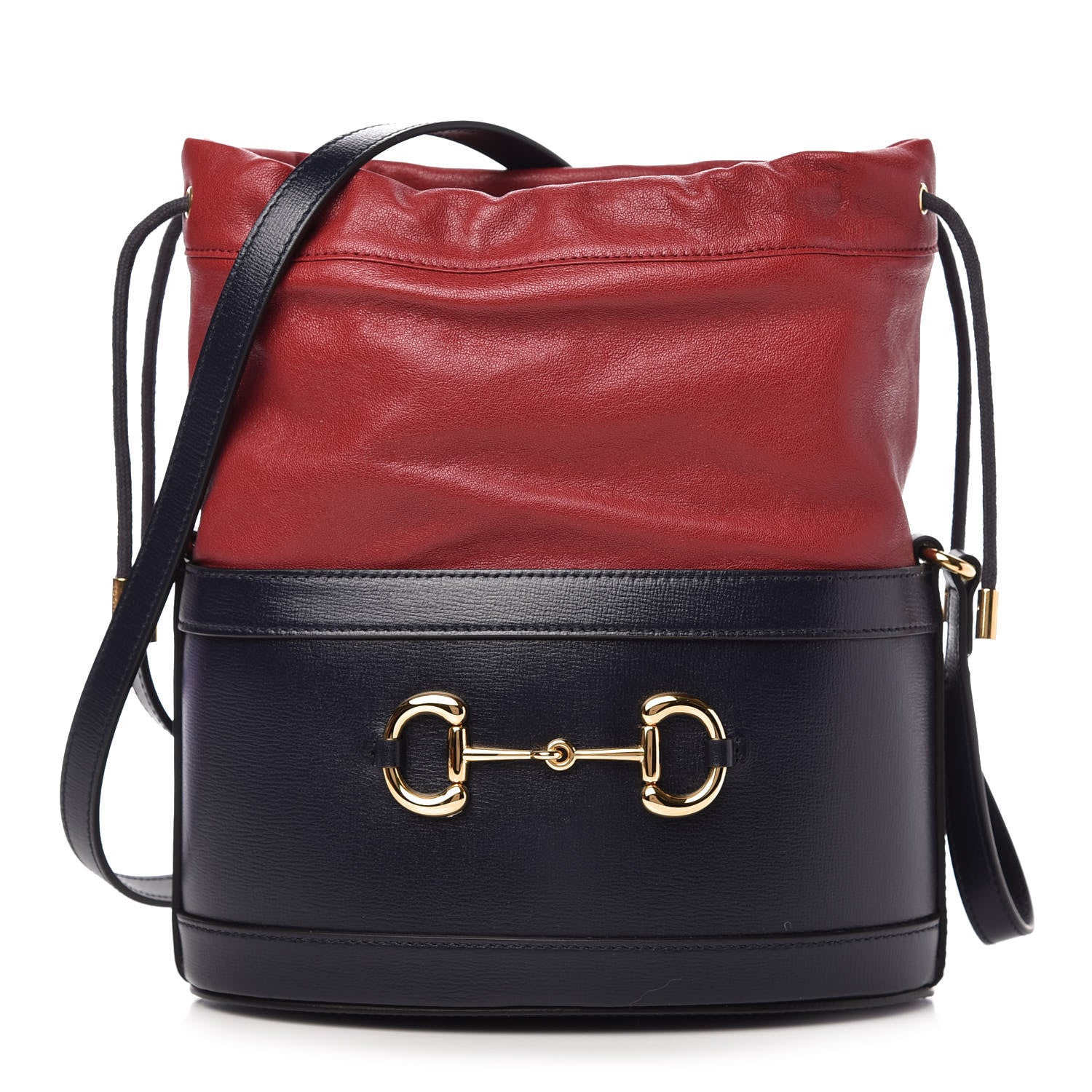 Gucci Azalea Sakai Be Green Calfskin Horsebit 1955 Drawstring Bucket Bag Blue New Cherry Red 1 of 10