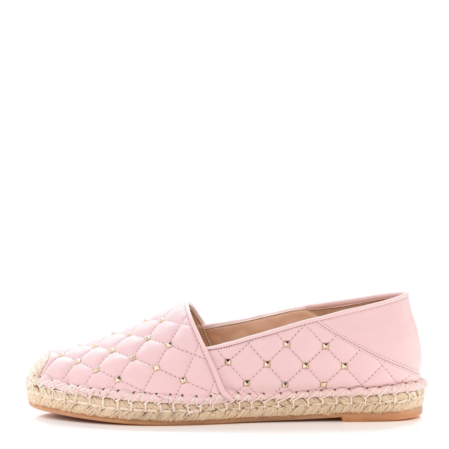 Valentino Garavani Nappa Rockstud Spike Espadrille Flats 40 Water Rose 1 of 9
