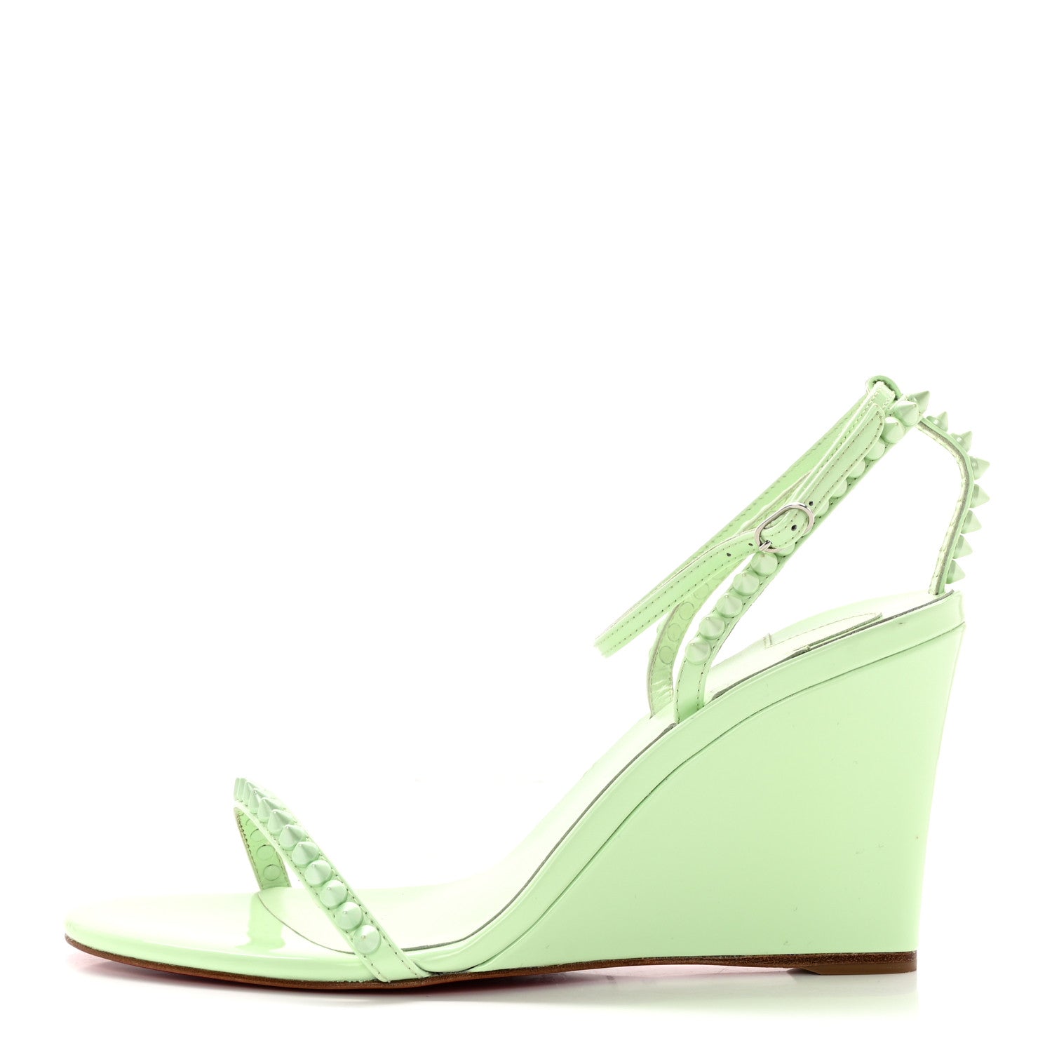 Christian Louboutin Patent Calfskin So Me Spike 85 Wedge Sandals 39 Studio Green 1 of 17