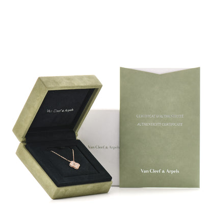 Van Cleef & Arpels 18K Rose Gold Diamond Vintage Alhambra Pendant Necklace 6 of 6