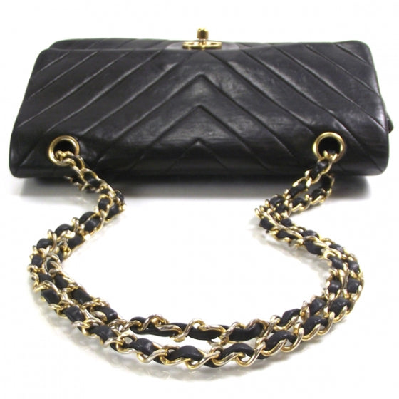 Chanel Lambskin Chevron Double Flap Black 4 of 13
