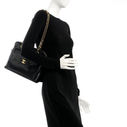 Chanel Caviar Flap Shoulder Bag Black 2 of 7