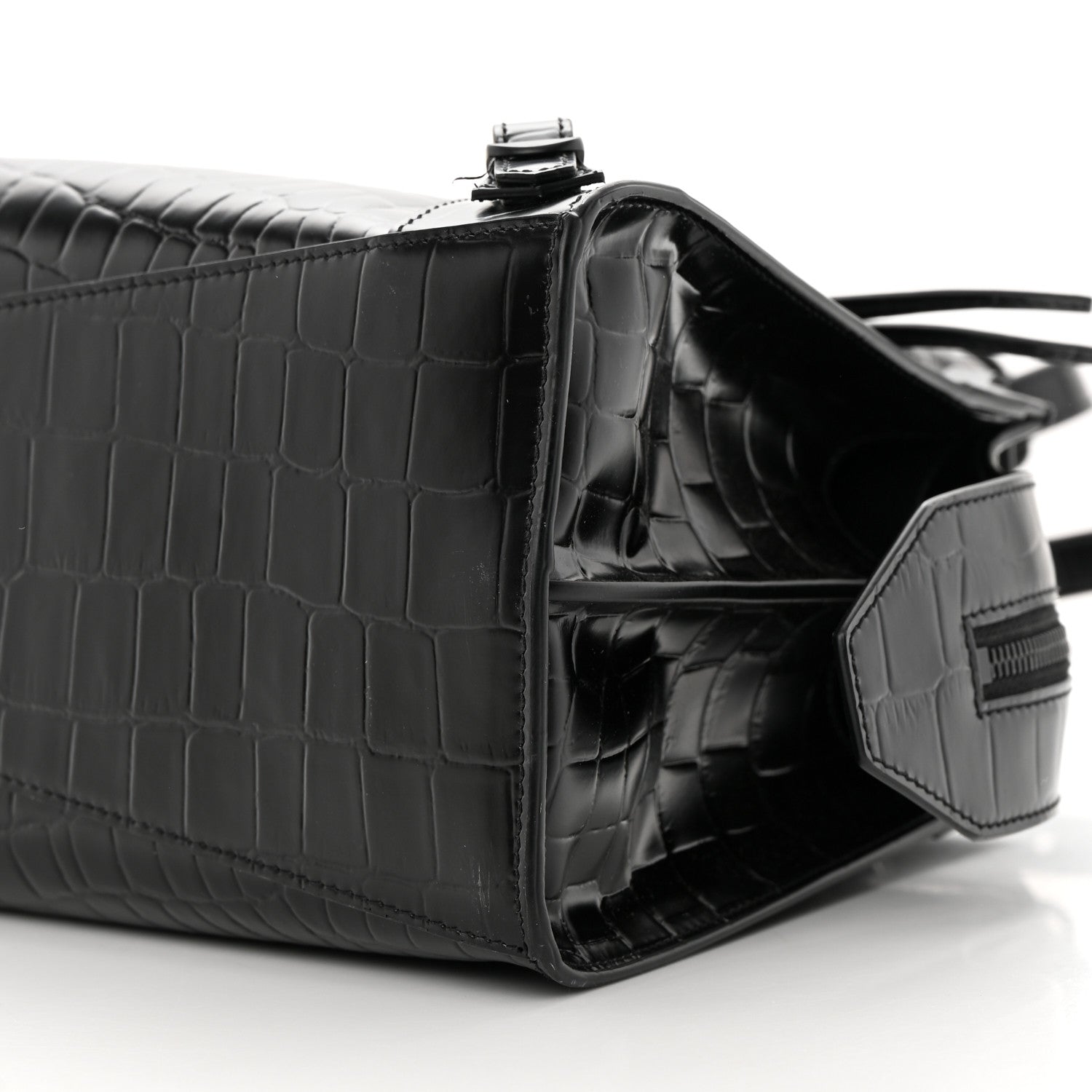 Balenciaga Semi Shiny Calfskin Crocodile Embossed Neo Classic Black Hardware S City Black 10 of 12