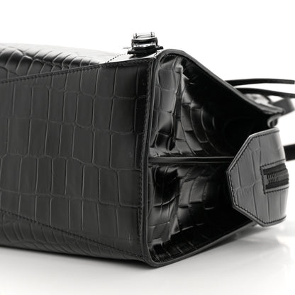 Balenciaga Semi Shiny Calfskin Crocodile Embossed Neo Classic Black Hardware S City Black 10 of 12