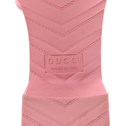 Gucci Rubber Gucci Logo Womens Platform 20/60mm Slide Sandals 35 Wild Rose 7 of 9