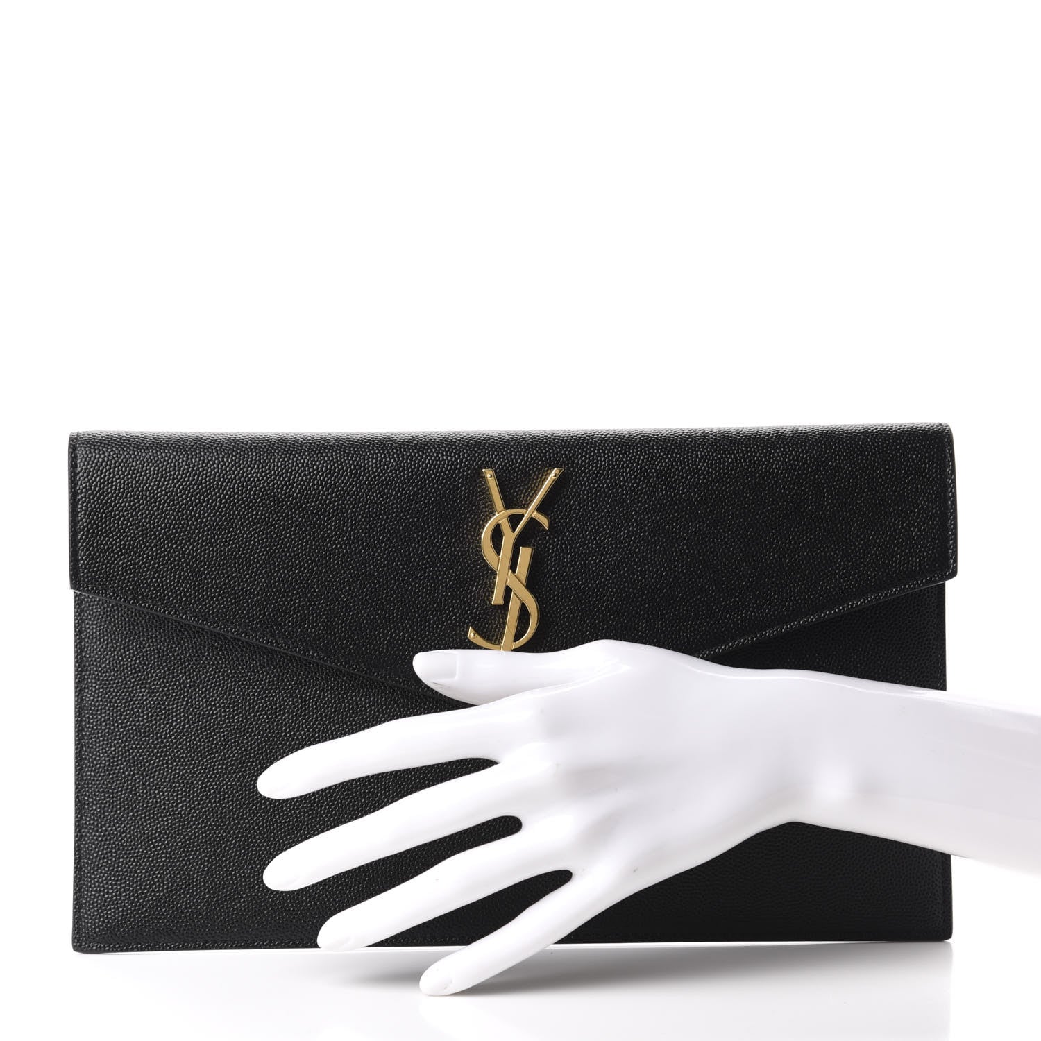 Saint Laurent Grain De Poudre Uptown Pouch Black 2 of 9