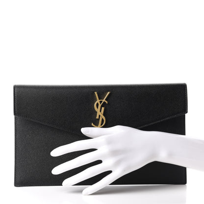 Saint Laurent Grain De Poudre Uptown Pouch Black 2 of 9