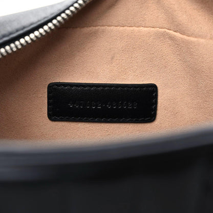Gucci Calfskin Matelasse Aria Small GG Marmont Chain Shoulder Bag Black 9 of 10