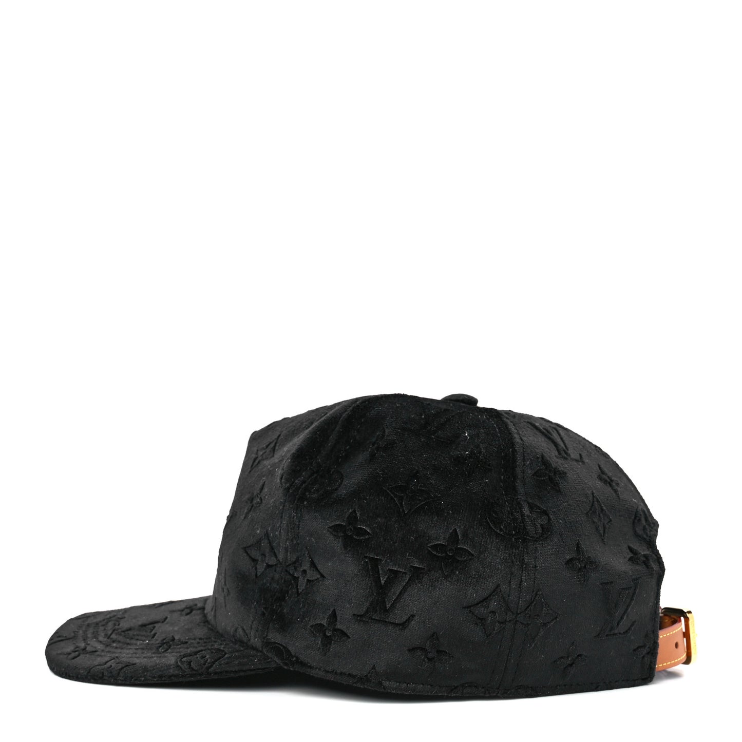 Jacquard Velvet Monogram Cap M Black