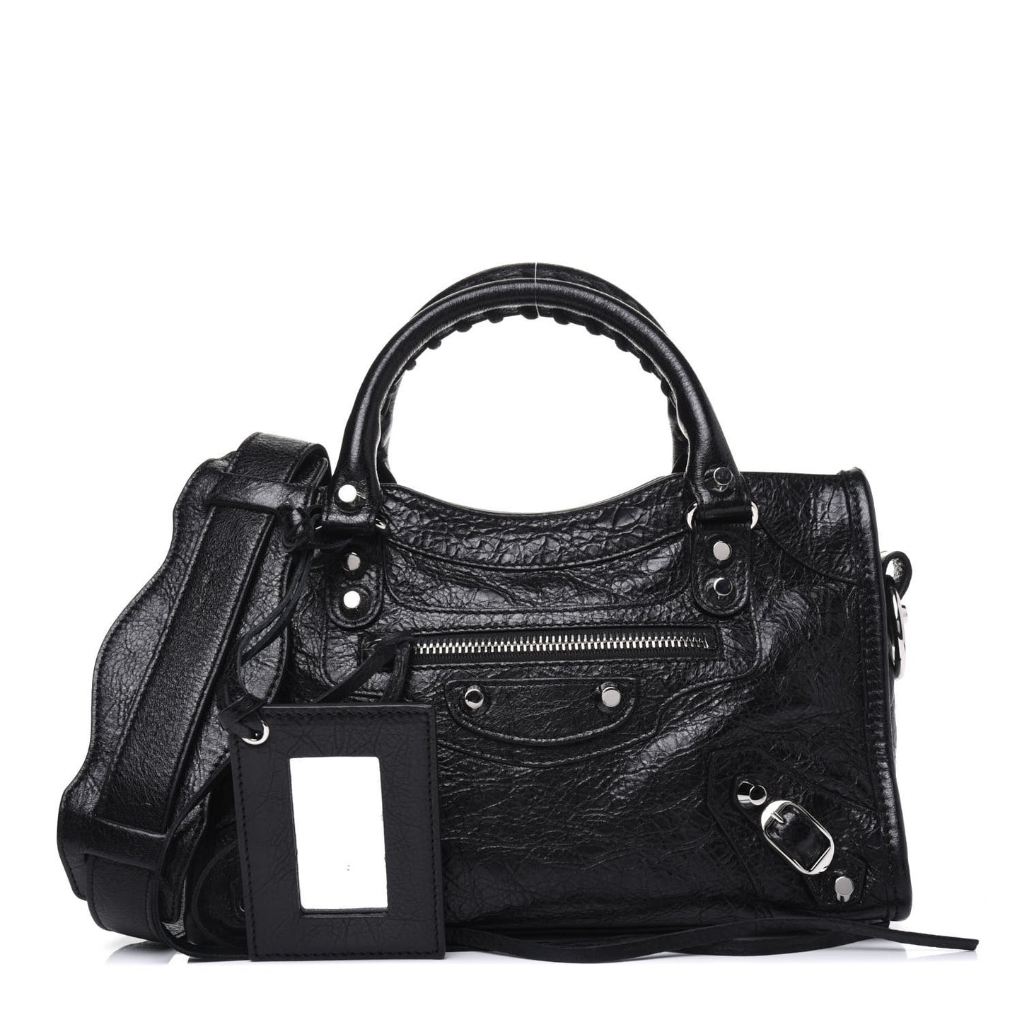 Agneau Classic Silver Hardware Mini City Black